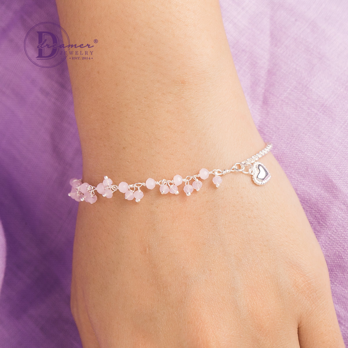 Lắc Tay Đá Vát Nhỏ Đủ Màu & Dây Xích Bạc 925 - Colorful Natural Stone Silver Bracelet