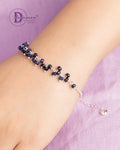 Lắc Tay Bạc 925 Phối Đá Sapphire Đen Mài Giác – Hợp Mệnh Thủy & Mộc