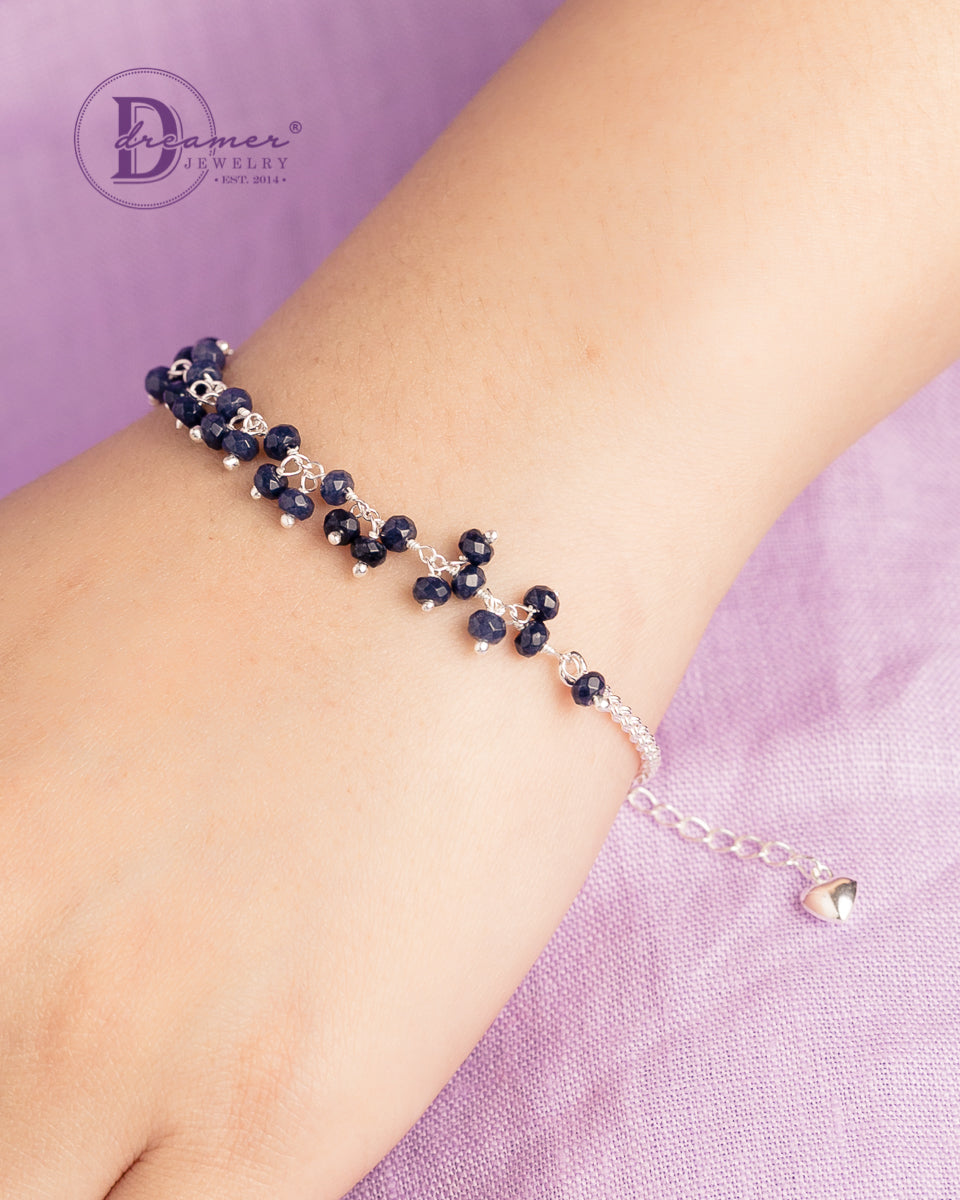 Lắc Tay Đá Vát Nhỏ Đủ Màu & Dây Xích Bạc 925 - Colorful Natural Stone Silver Bracelet