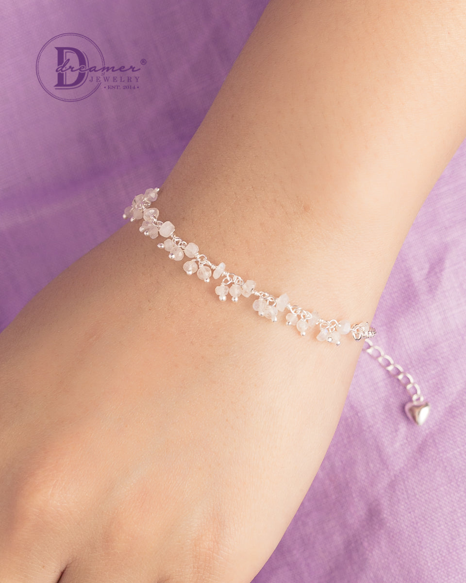 Lắc Tay Đá Vát Nhỏ Đủ Màu & Dây Xích Bạc 925 - Colorful Natural Stone Silver Bracelet