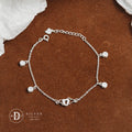 Lắc Tay Trái Tim Đôi & 4 Viên Đá - Sparkling Heart Sterling Silver Bracelet DVT020