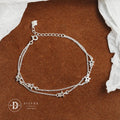 Lắc Tay Dây Xích Đôi 5 Ngôi Sao - Double Star Chain Sterling Silver Bracelet DVT013