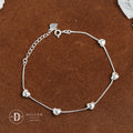 Lắc Tay 5 Trái Tim Baby - Baby Heart Sterling Silver Bracelet DVT022