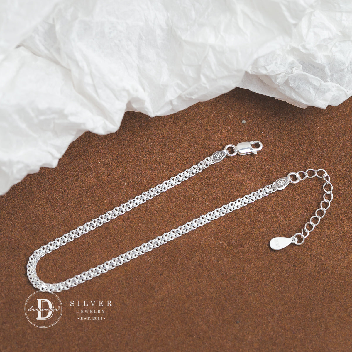 Lắc Tay Dây Xích Bản Trơn 2mm Bạc 925 - Minimal Silver Chain Bracelet Sterling Silver - DVT025