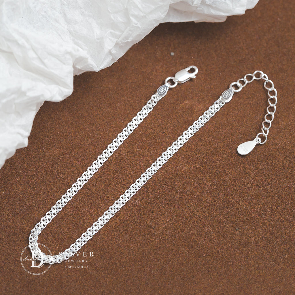 Lắc Tay Dây Xích Bản Trơn 2mm Bạc 925 - Minimal Silver Chain Bracelet Sterling Silver - DVT025