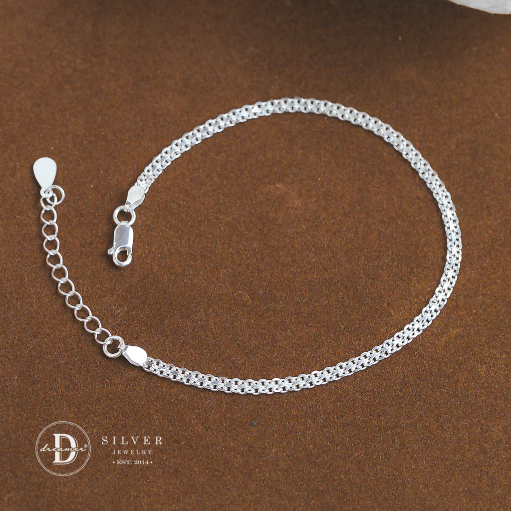 Lắc Tay Dây Xích Bản Trơn 2mm Bạc 925 - Minimal Silver Chain Bracelet Sterling Silver - DVT025