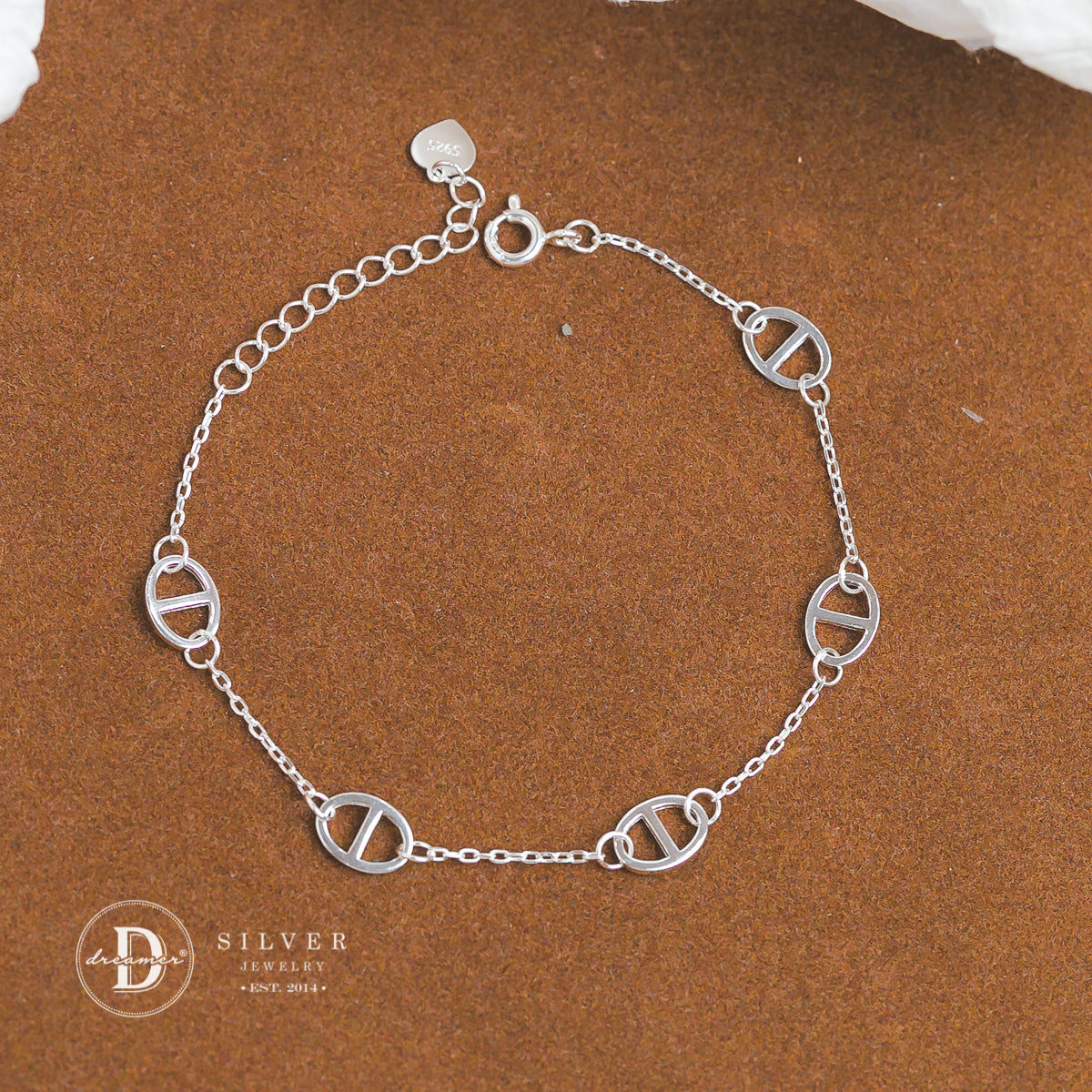 Lắc Tay Trơn Chi Tiết Xích Link Bạc 925 - Big Link Chain Bracelet Sterling Silver - DVT023