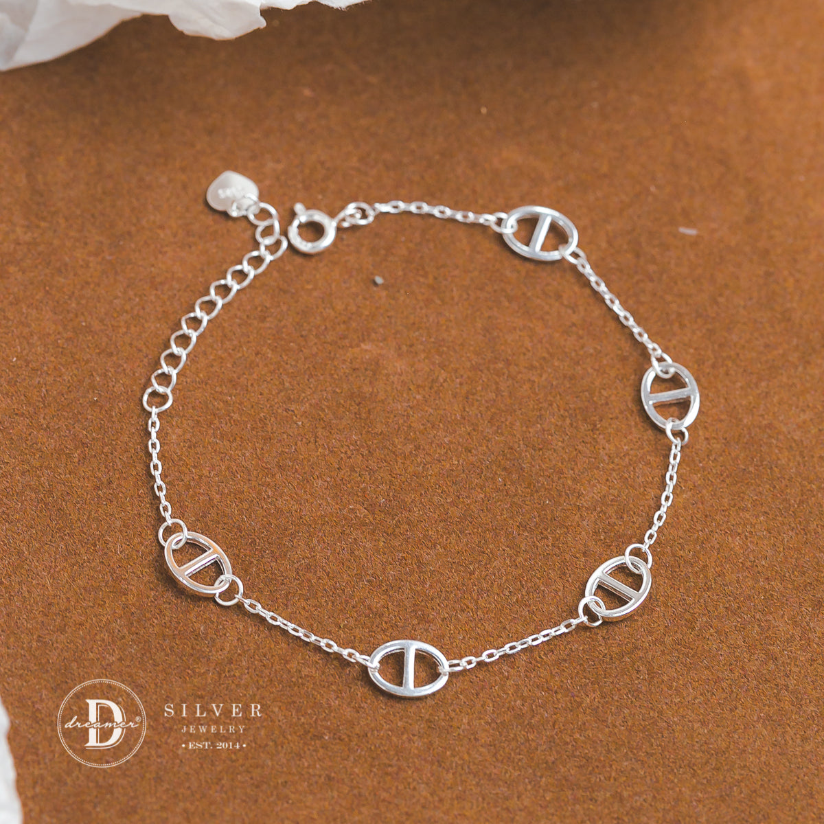 Lắc Tay Trơn Chi Tiết Xích Link Bạc 925 - Big Link Chain Bracelet Sterling Silver - DVT023