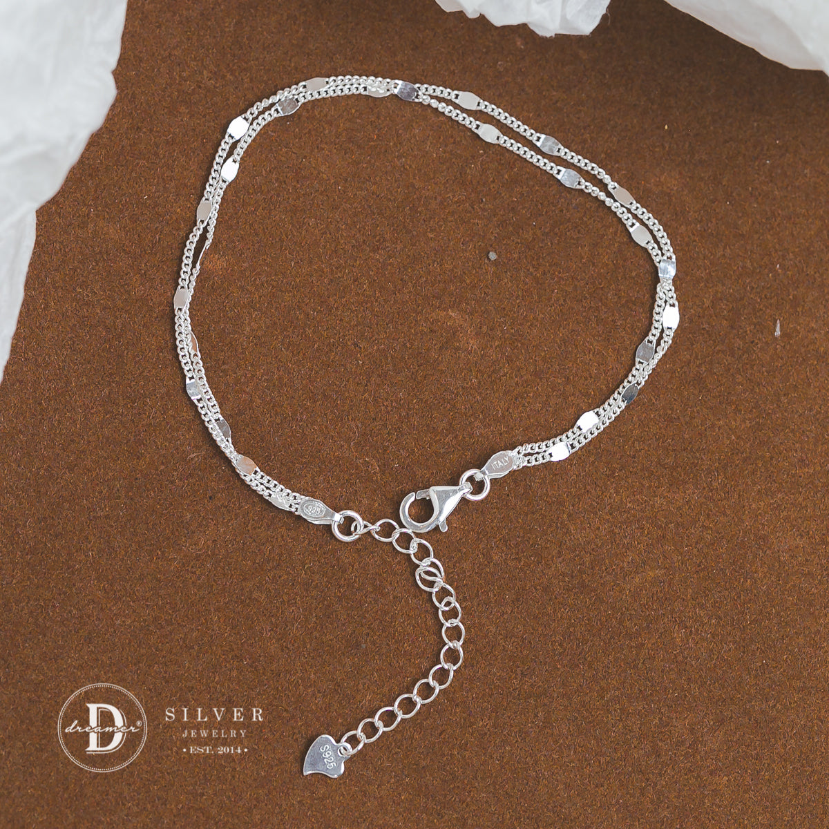 Lắc Tay Dây Xích Đôi Bạc 925 - Minimal Double Silver Chain Bracelet Sterling Silver - DVT029