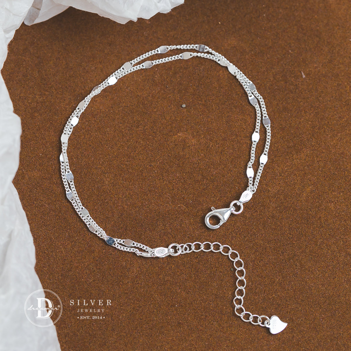 Lắc Tay Dây Xích Đôi Bạc 925 - Minimal Double Silver Chain Bracelet Sterling Silver - DVT029