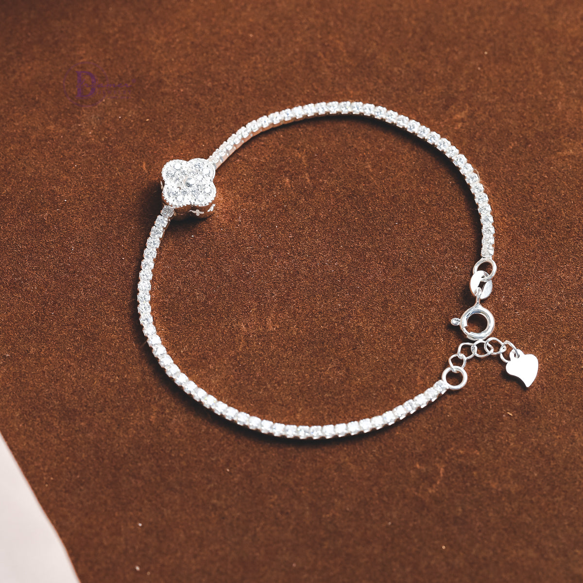 Lucky Clover Sterling Silver Bracelet For Women - Tennis Bracelet