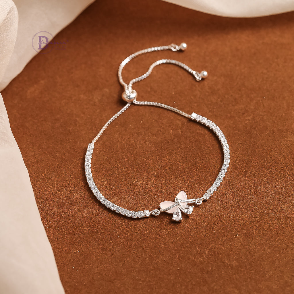 Butterfly Adjustable Silver Bracelet - Sterling Silver Bracelet For Women