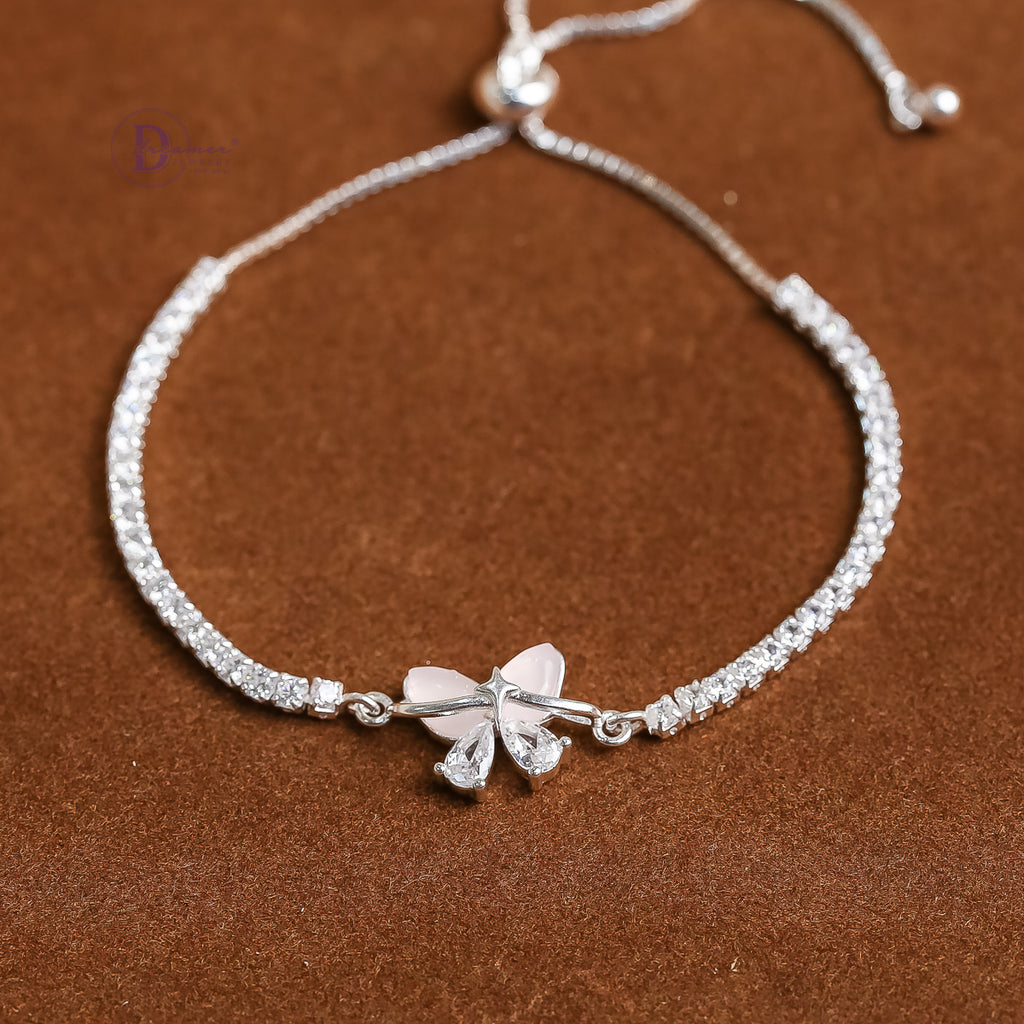 Butterfly Adjustable Silver Bracelet - Sterling Silver Bracelet For Women