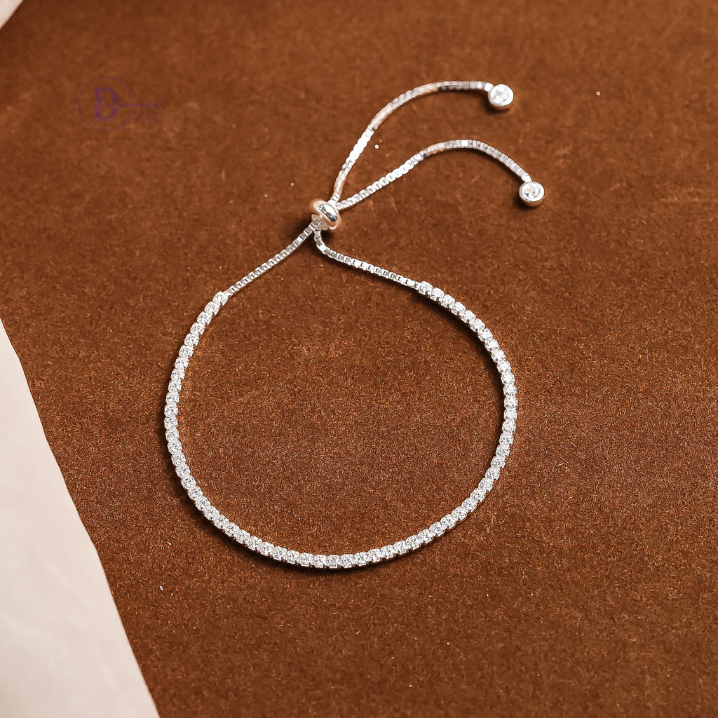 Premium Stone Adjustable Silver Bracelet - Sterling Silver Bracelet For Women