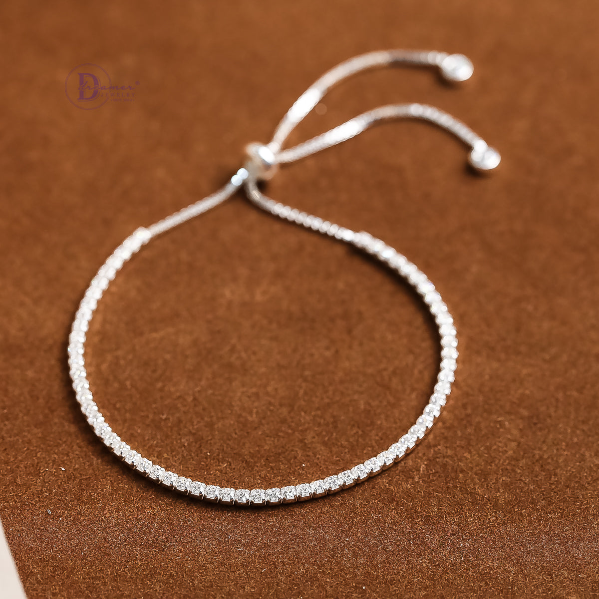 Lắc Tay Dây Rút 1 Hàng Đá Zirconia Tennis - Tennis Sterling Silver Bracelet DVT008