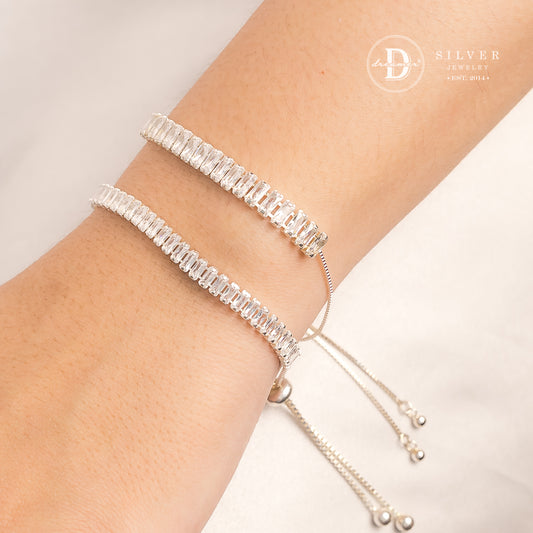 Baguette Stone Tennis Adjustable Bracelet