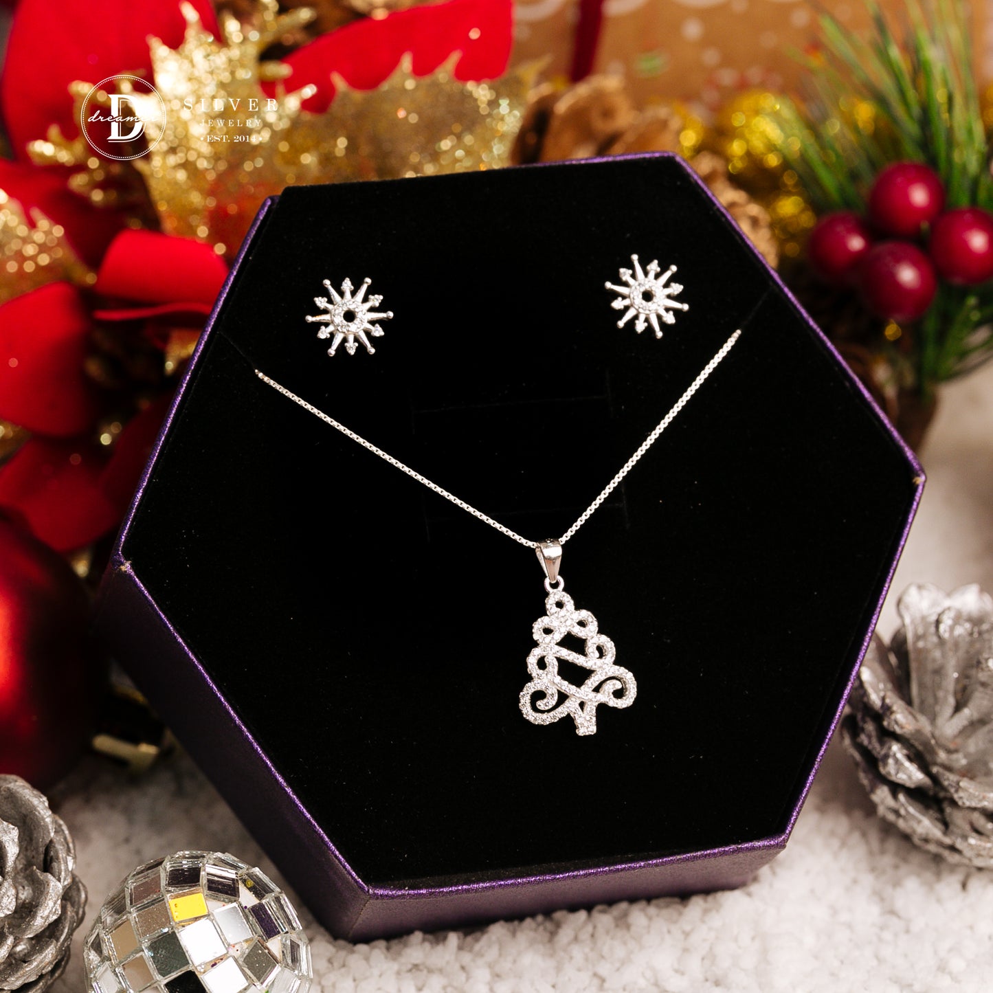 Dây Chuyền Cây Thông Noel Dễ Thương - Silver Christmas Tree Necklaces Collection