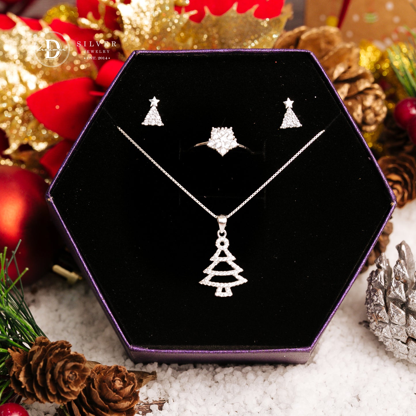 Dây Chuyền Cây Thông Noel Dễ Thương - Silver Christmas Tree Necklaces Collection