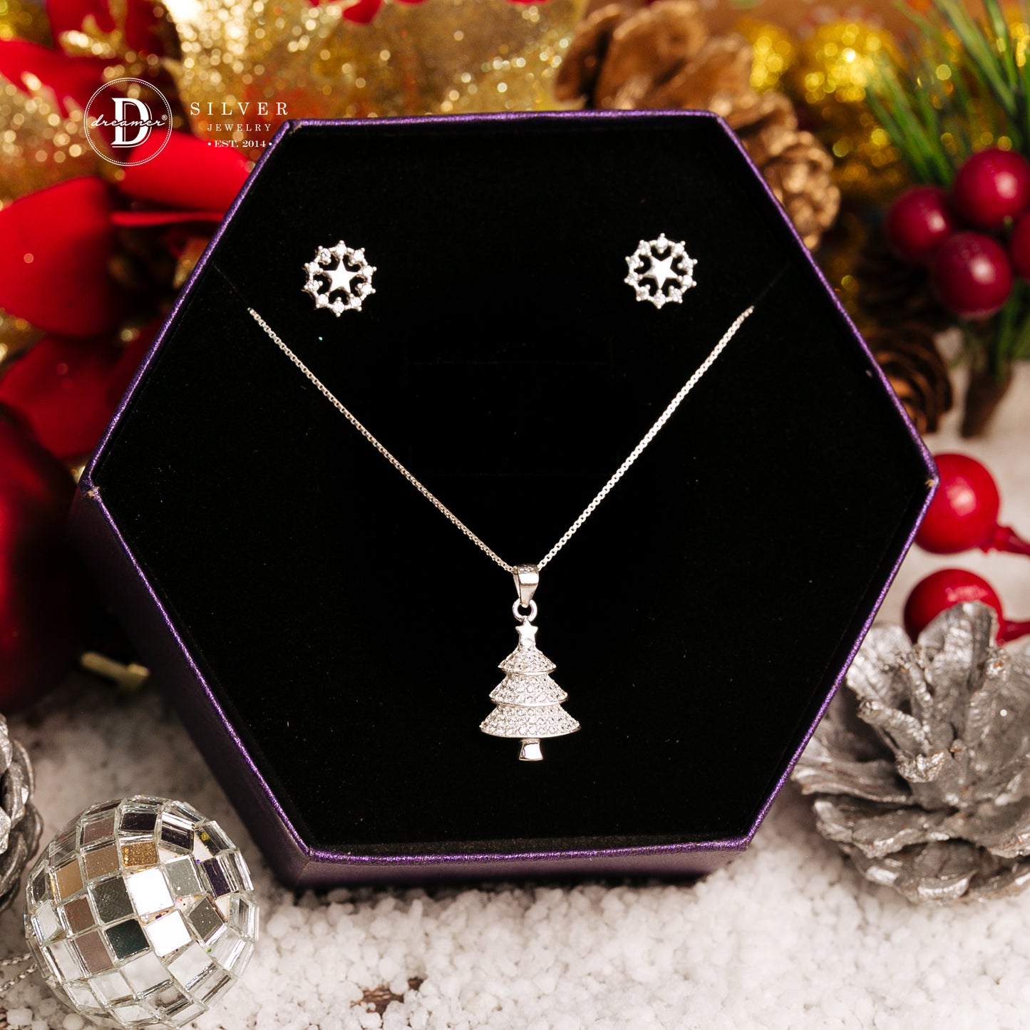 Dây Chuyền Cây Thông Noel Dễ Thương - Silver Christmas Tree Necklaces Collection