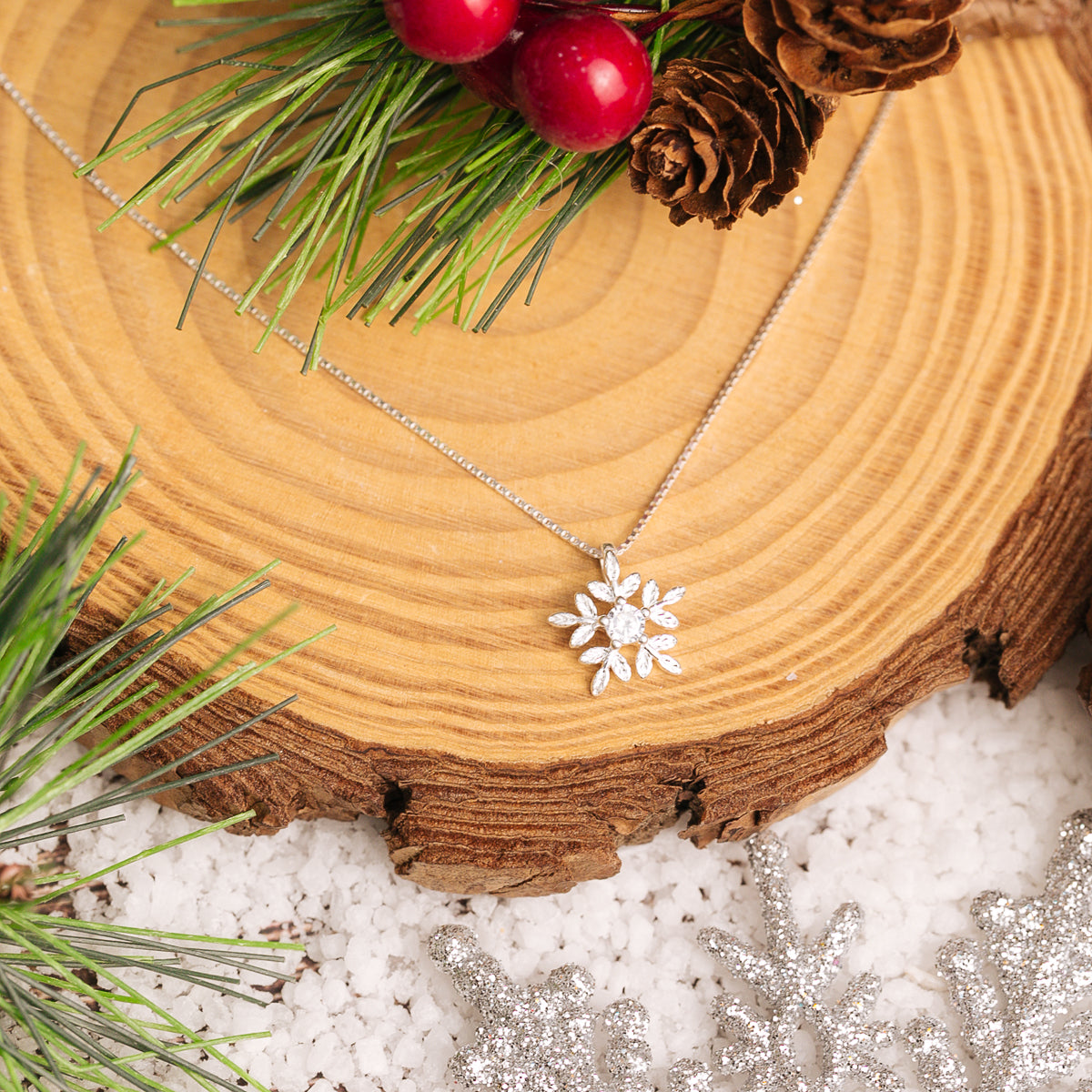 Dây Chuyền Hoa Tuyết Bạc 925 - Snowflake Silver Necklace - Quà Giáng Sinh Christmas