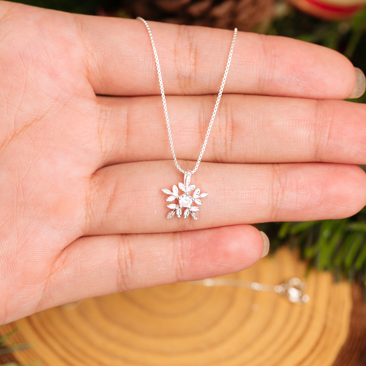 Dây Chuyền Hoa Tuyết Bạc 925 - Snowflake Silver Necklace - Quà Giáng Sinh Christmas