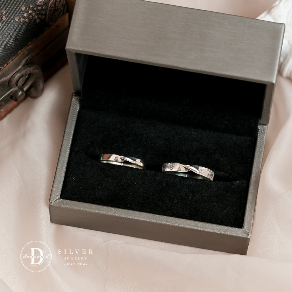 Nhẫn Cặp Twist Band - Sterling Silver Couple Rings 2656NT