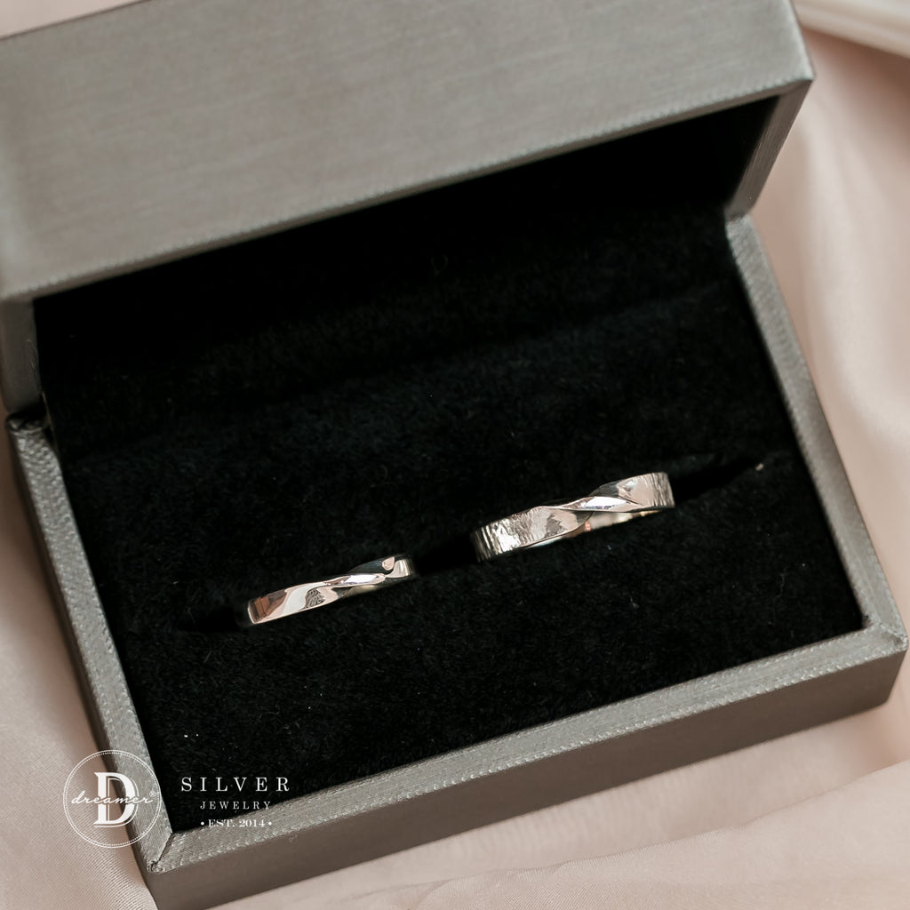 Nhẫn Cặp Twist Band - Sterling Silver Couple Rings 2656NT