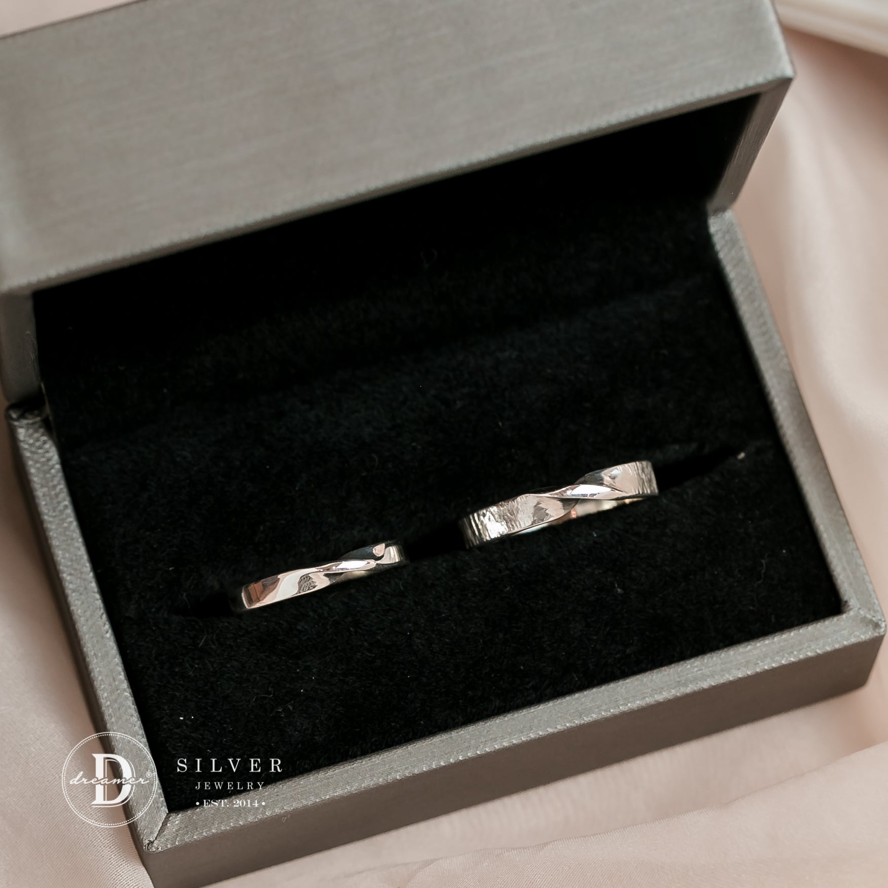 Nhẫn Cặp Twist Band - Sterling Silver Couple Rings 2656NT