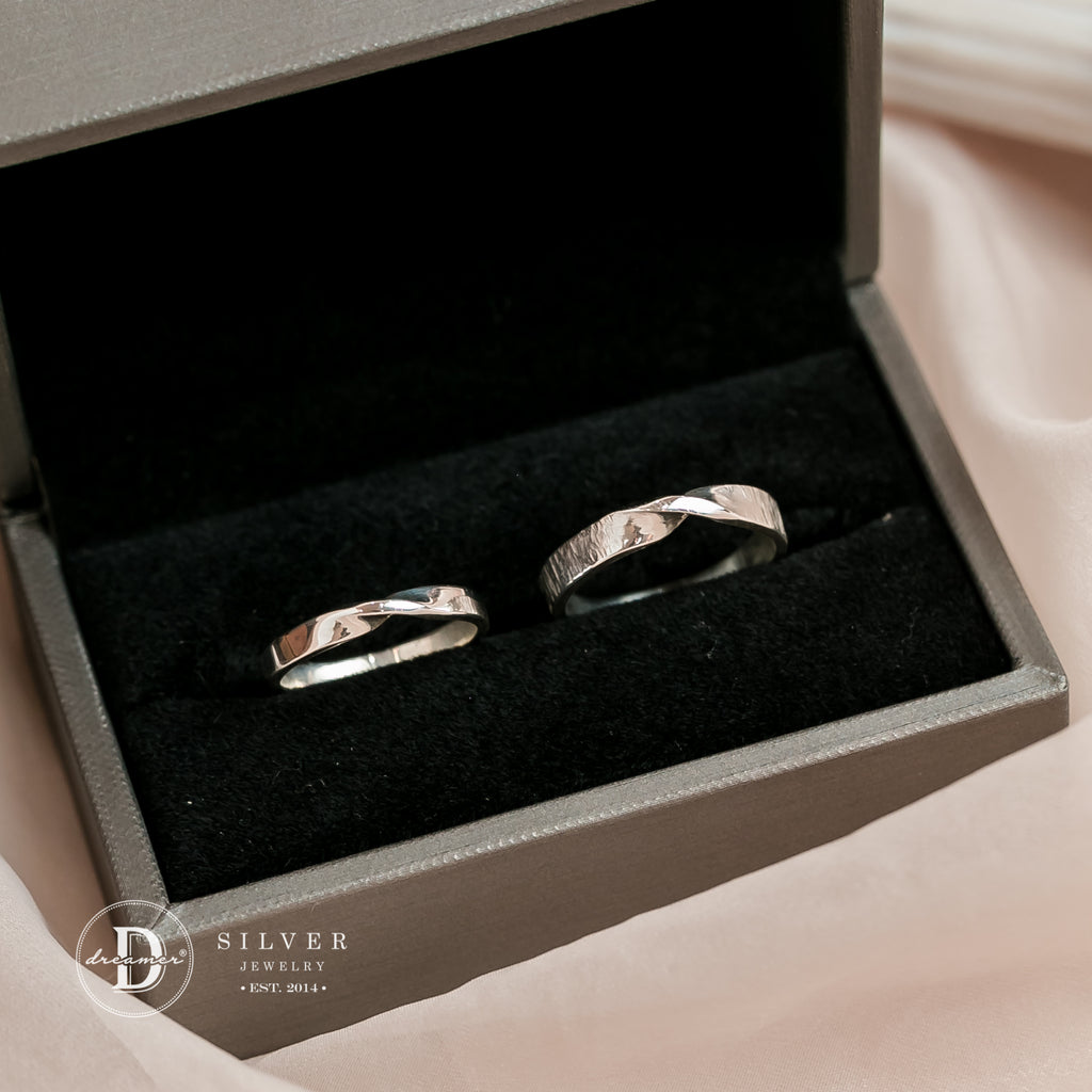 Nhẫn Cặp Twist Band - Sterling Silver Couple Rings 2656NT
