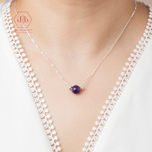 Dây Chuyền Bạc 925 Đá Thạch Anh Tím - Amethyst Sterling Silver Necklace