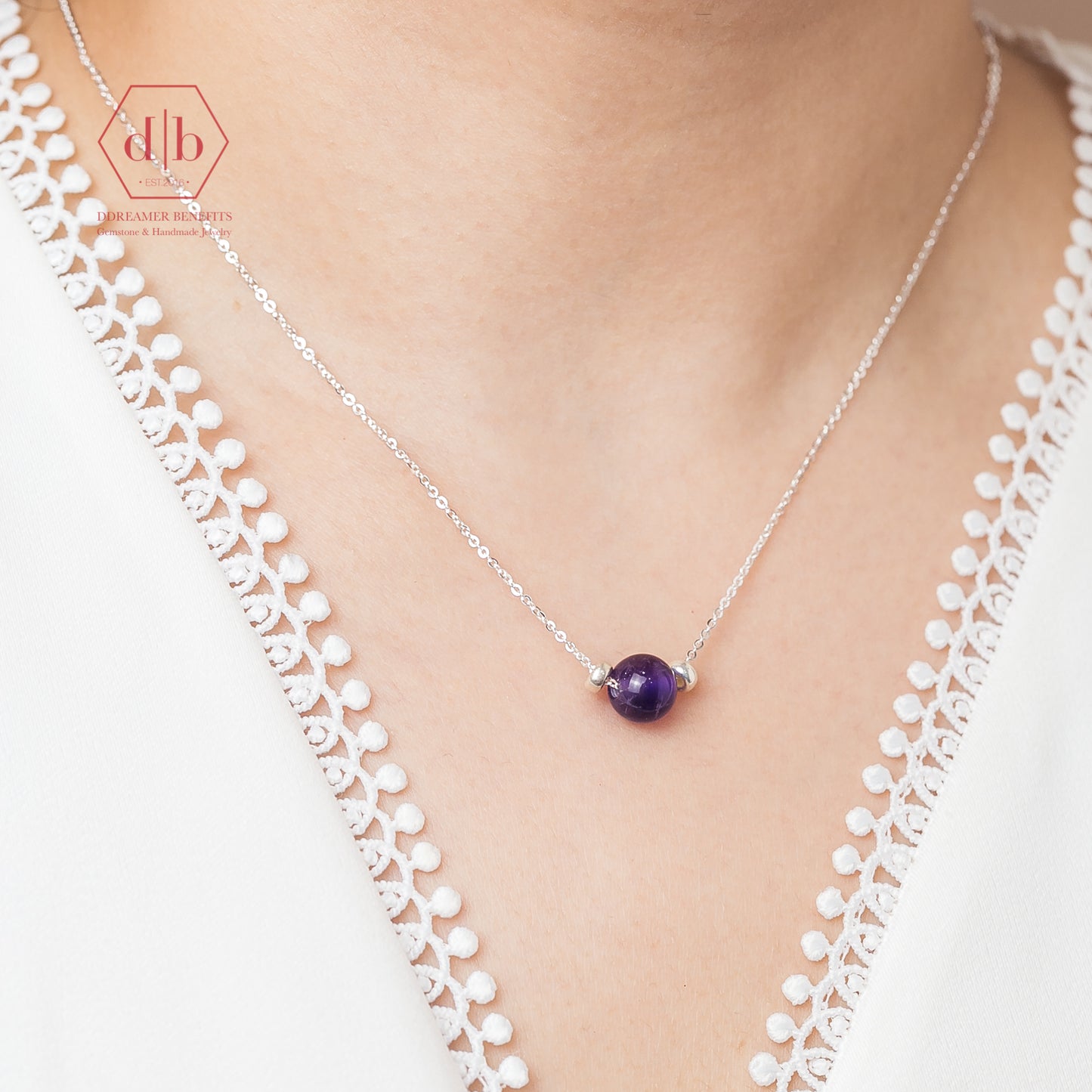 Dây Chuyền Bạc 925 Đá Thạch Anh Tím - Amethyst Sterling Silver Necklace