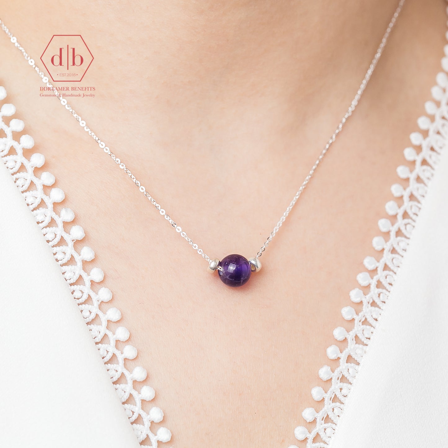 Dây Chuyền Bạc 925 Đá Thạch Anh Tím - Amethyst Sterling Silver Necklace
