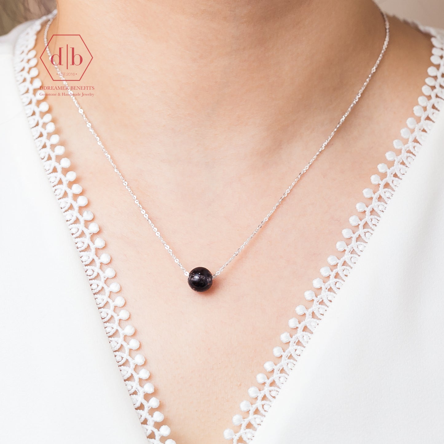 Dây Chuyền Bạc 925 Đá Thạch Anh Tóc Đen - Black Quartz Sterling Silver Necklace