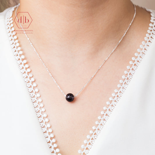 Dây Chuyền Bạc 925 Đá Thạch Anh Tóc Đen - Black Quartz Sterling Silver Necklace