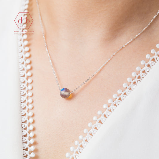 Dây Chuyền Bạc 925 Đá Hắc Nguyệt Quang - Labradorite Sterling Silver Necklace