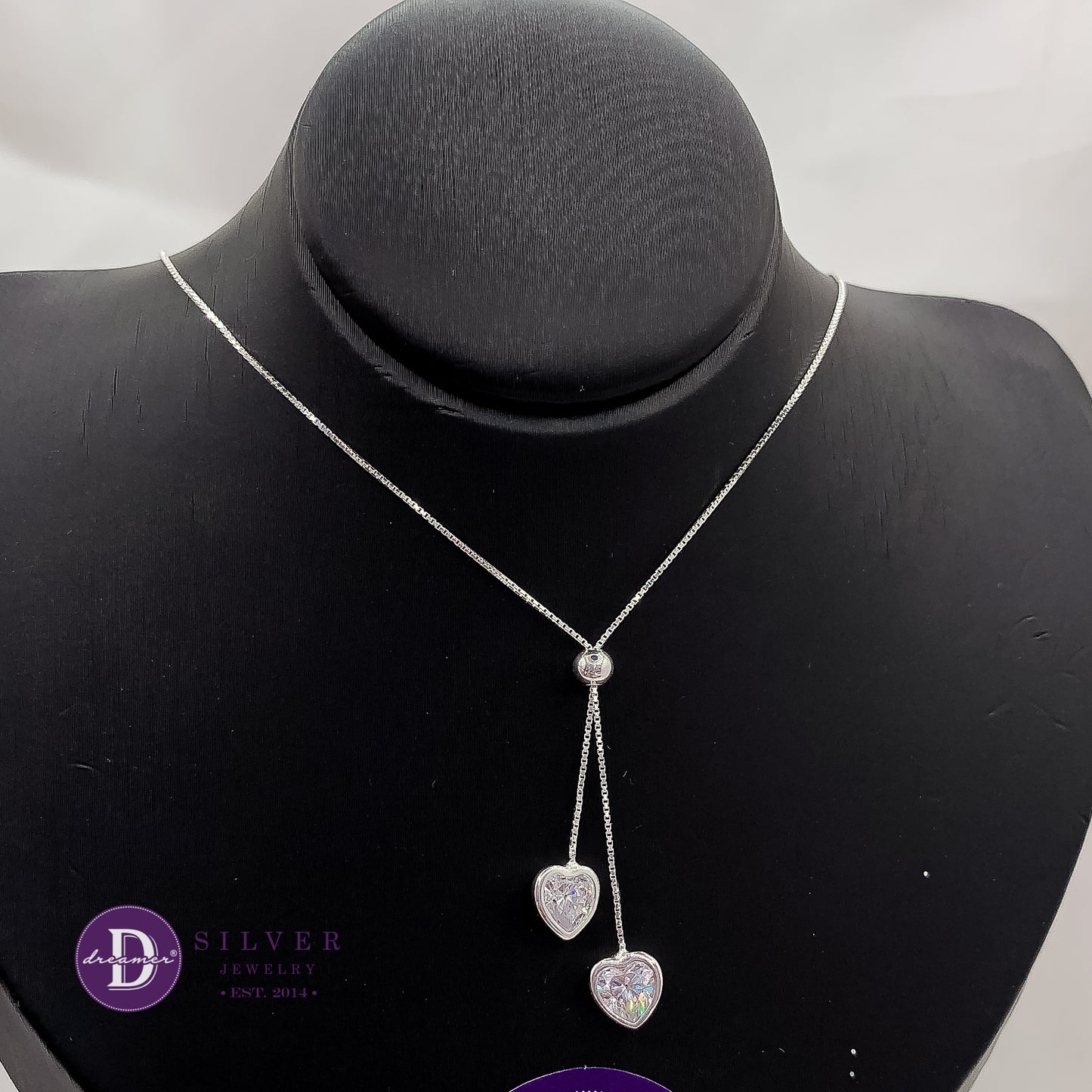 Dây Chuyền Đá Trái Tim Trắng Bạc 925 - White Heart Stone Silver Necklace 1205DCH