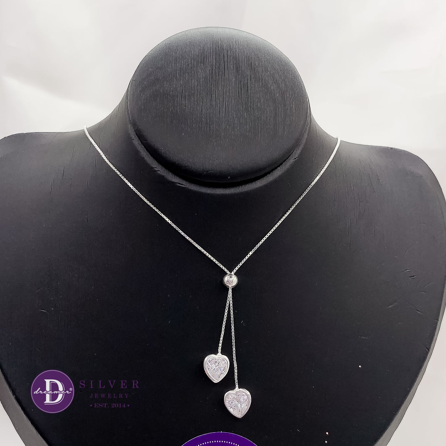 Dây Chuyền Đá Trái Tim Trắng Bạc 925 - White Heart Stone Silver Necklace 1205DCH