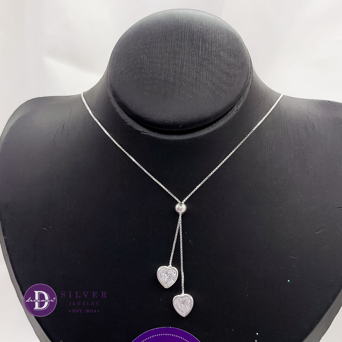 Dây Chuyền Đá Trái Tim Trắng Bạc 925 - White Heart Stone Silver Necklace 1205DCH