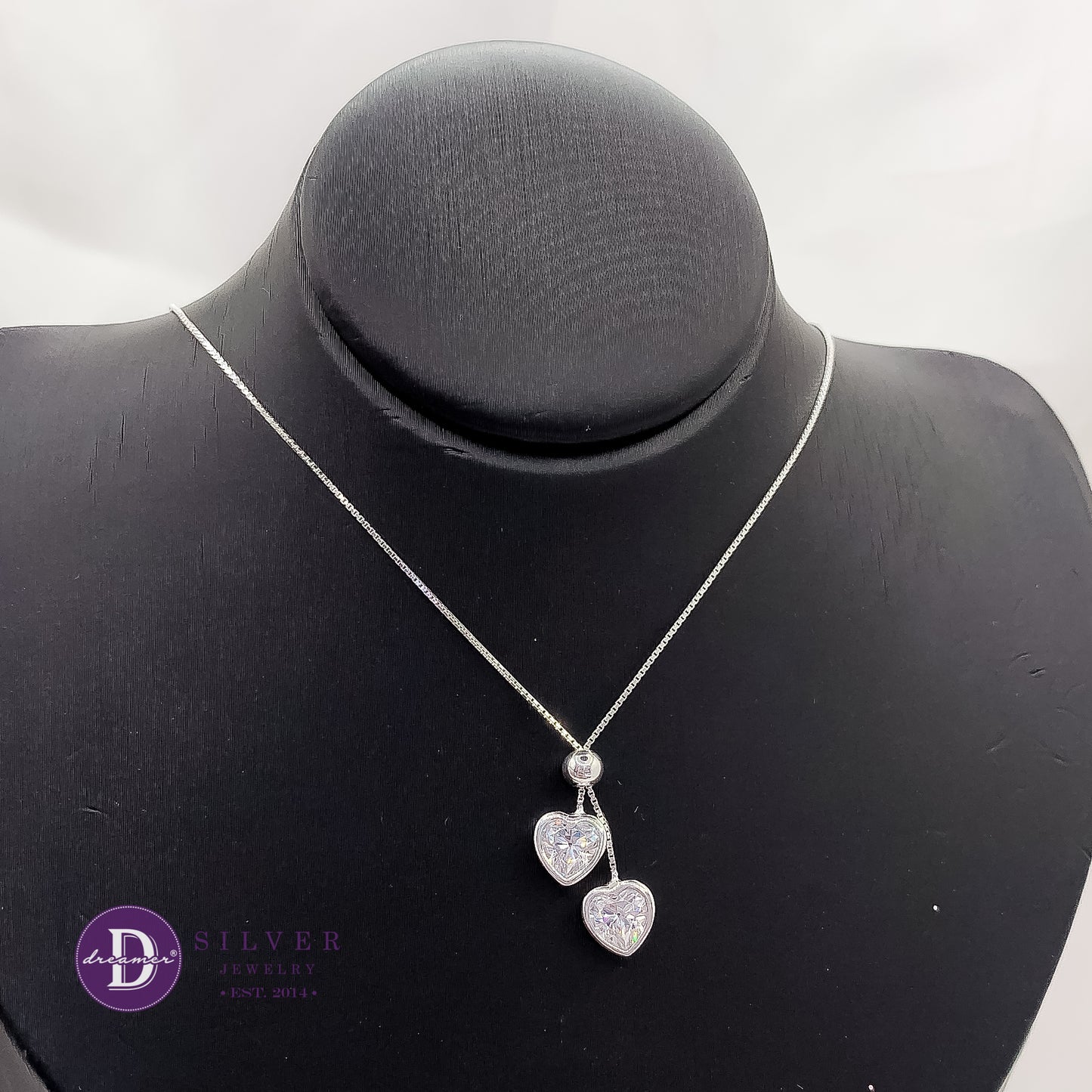 Dây Chuyền Đá Trái Tim Trắng Bạc 925 - White Heart Stone Silver Necklace 1205DCH