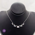 Dây Chuyền Bạc 925 Đá Baguette Sang Trọng - 5 Baguette Stone Silver Necklace