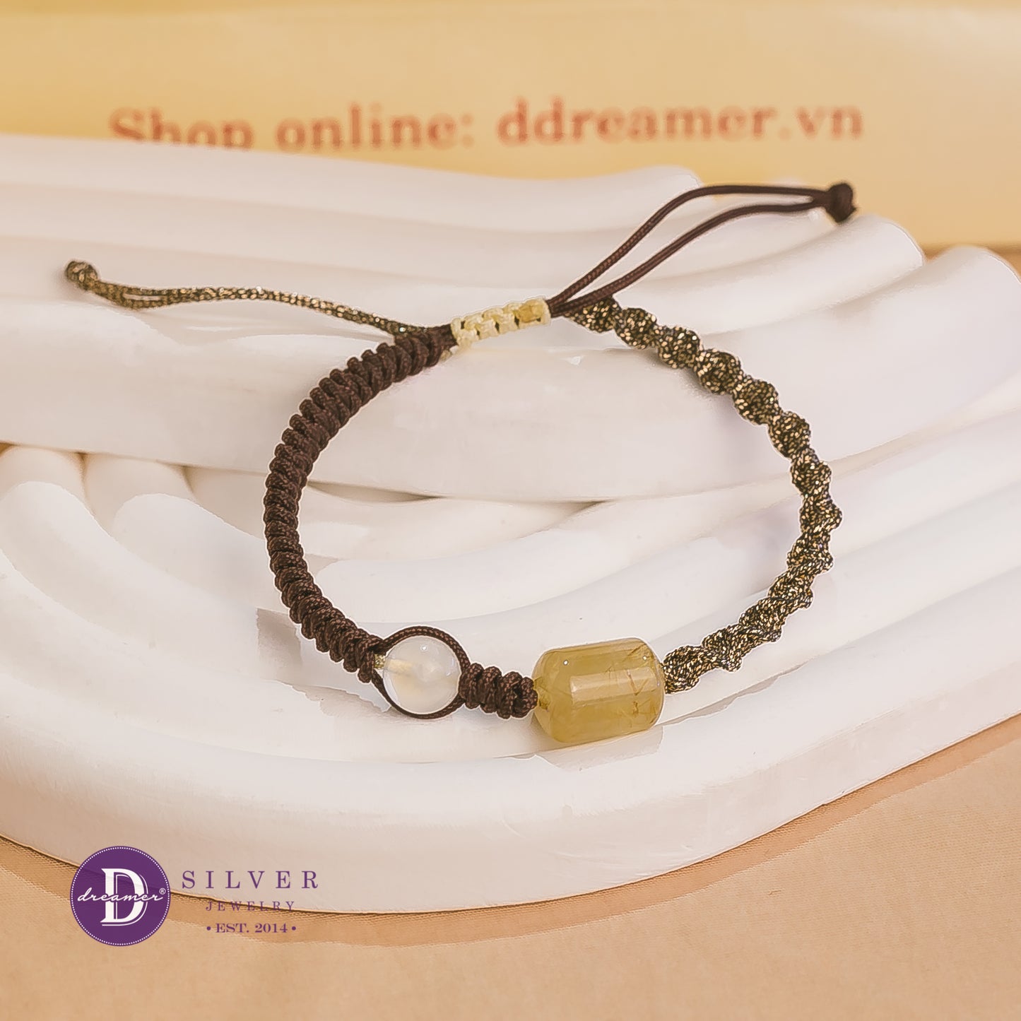 [NHIỀU MẪU] Vòng Thắt Đá Thạch Anh Tóc Vàng & Charm Bạc 925 - Golden Quartz Handmade Braid Bracelets with Silver 925 Charms