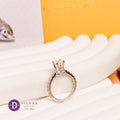 Nhẫn Bạc 950 Đá Moissanite 6li - Heart Bow Moissanite Diamond Silver Ring (MR005)