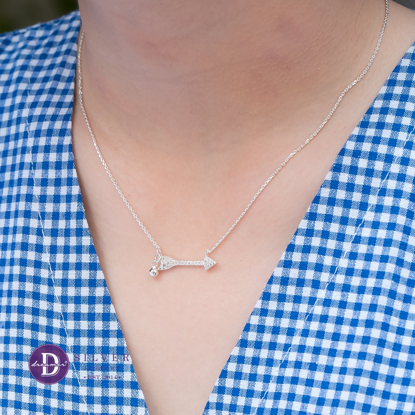 Dây Chuyền Mũi Tên Đính Đá Bạc 925 - Sparkling Arrow & Bell Sterling Silver Necklace