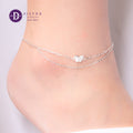Sparkling Bow Silver Anklet Sterling Silver P548LCH
