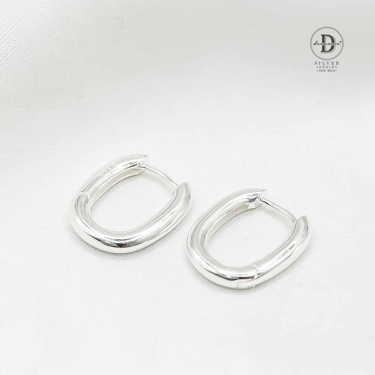 Bông Tai Khoen Bạc Chữ U - Minimal Silver Hoops Earrings