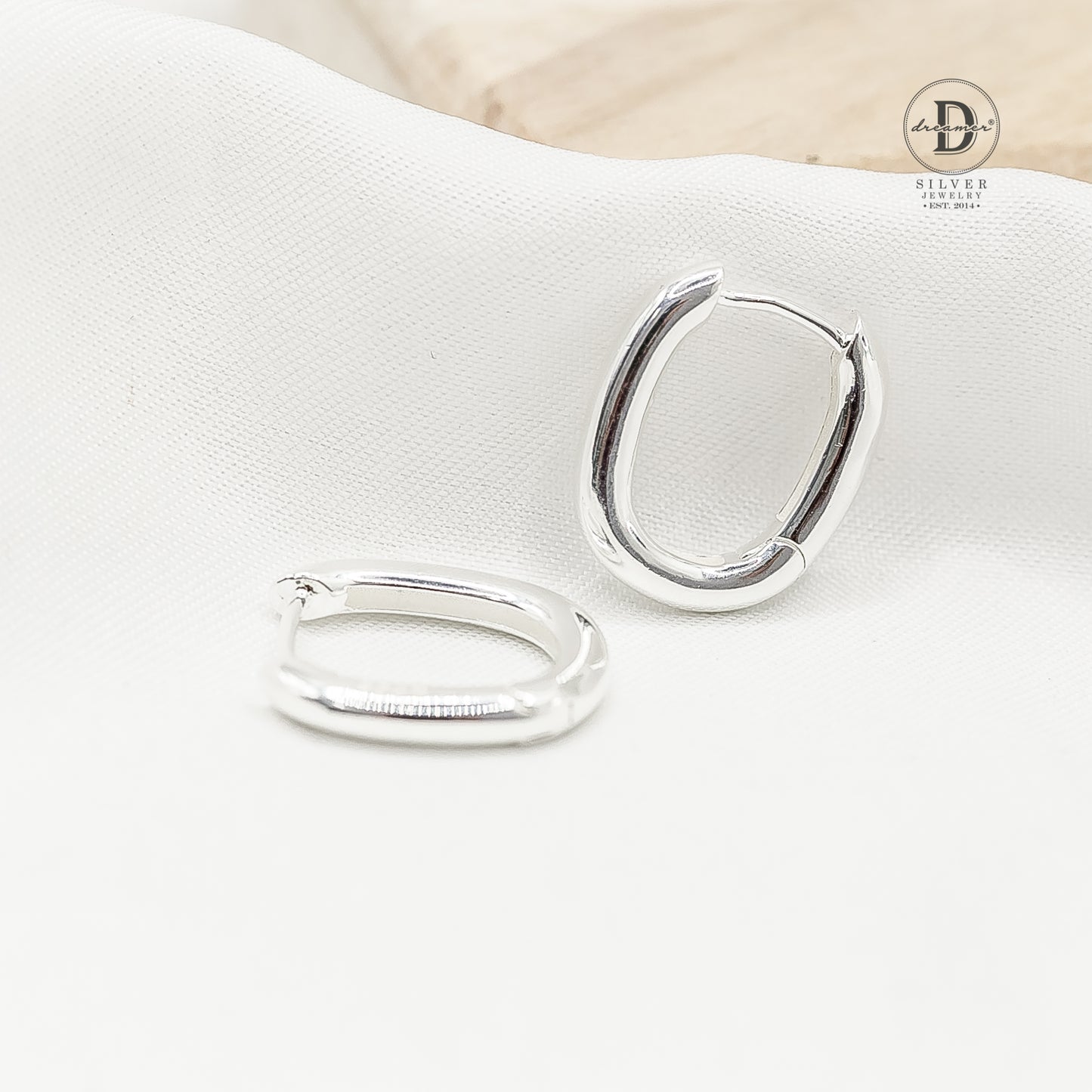 Bông Tai Khoen Bạc Chữ U - Minimal Silver Hoops Earrings