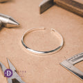 Love Life Beveled Edge Silver Cuff Bangle – Custom Engravable 950 Silver