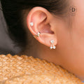 Bông Tai Trái Tim Đính Đá - Sparkling Heart Silver Earrings - 1950BTH