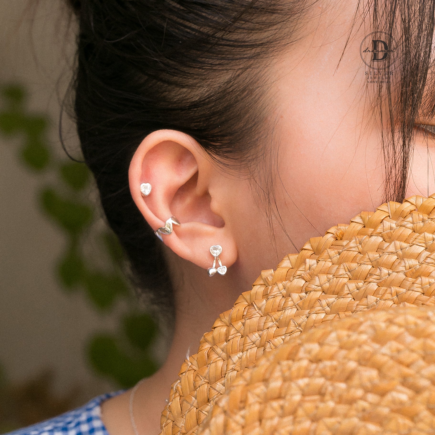 Bông Tai Trái Tim Đính Đá - Sparkling Heart Silver Earrings - 1950BTH