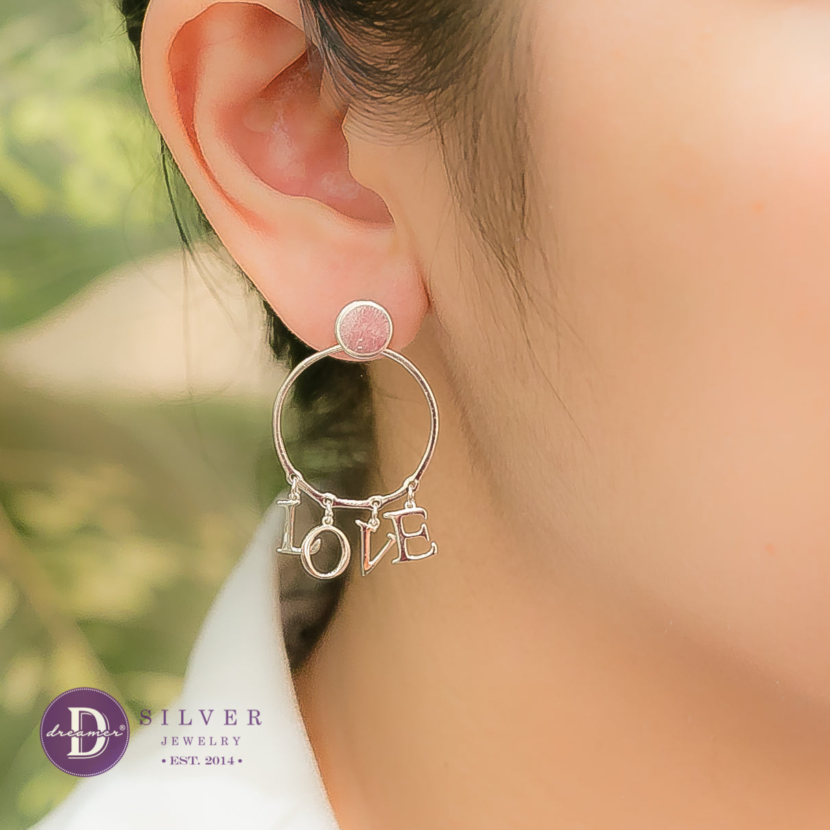 Bông Tai Chữ LOVE Cá Tính - LOVE Silver Earrings